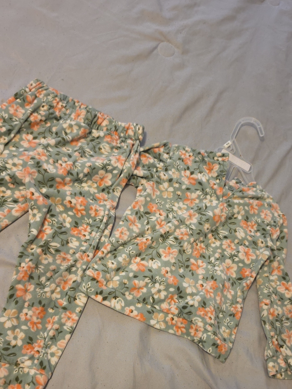 Little Lass Sage Green Floral Matching Set